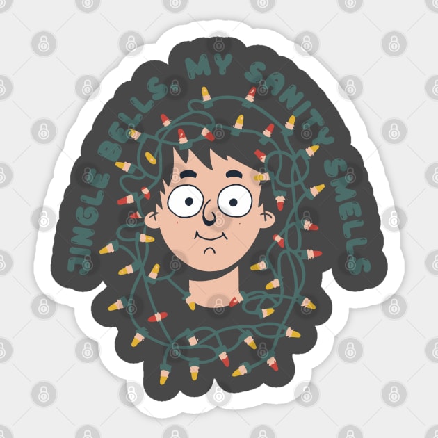 Jingle Bells, My Sanity Smells Funny Christmas Design Sticker by NAM Illustration